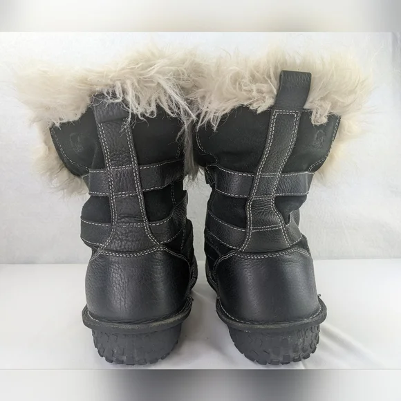 Sorel Kaya Winter Snow Boots Women's Size 7.5 Waterproof Faux Fur Leather Black - Picture 3 of 12